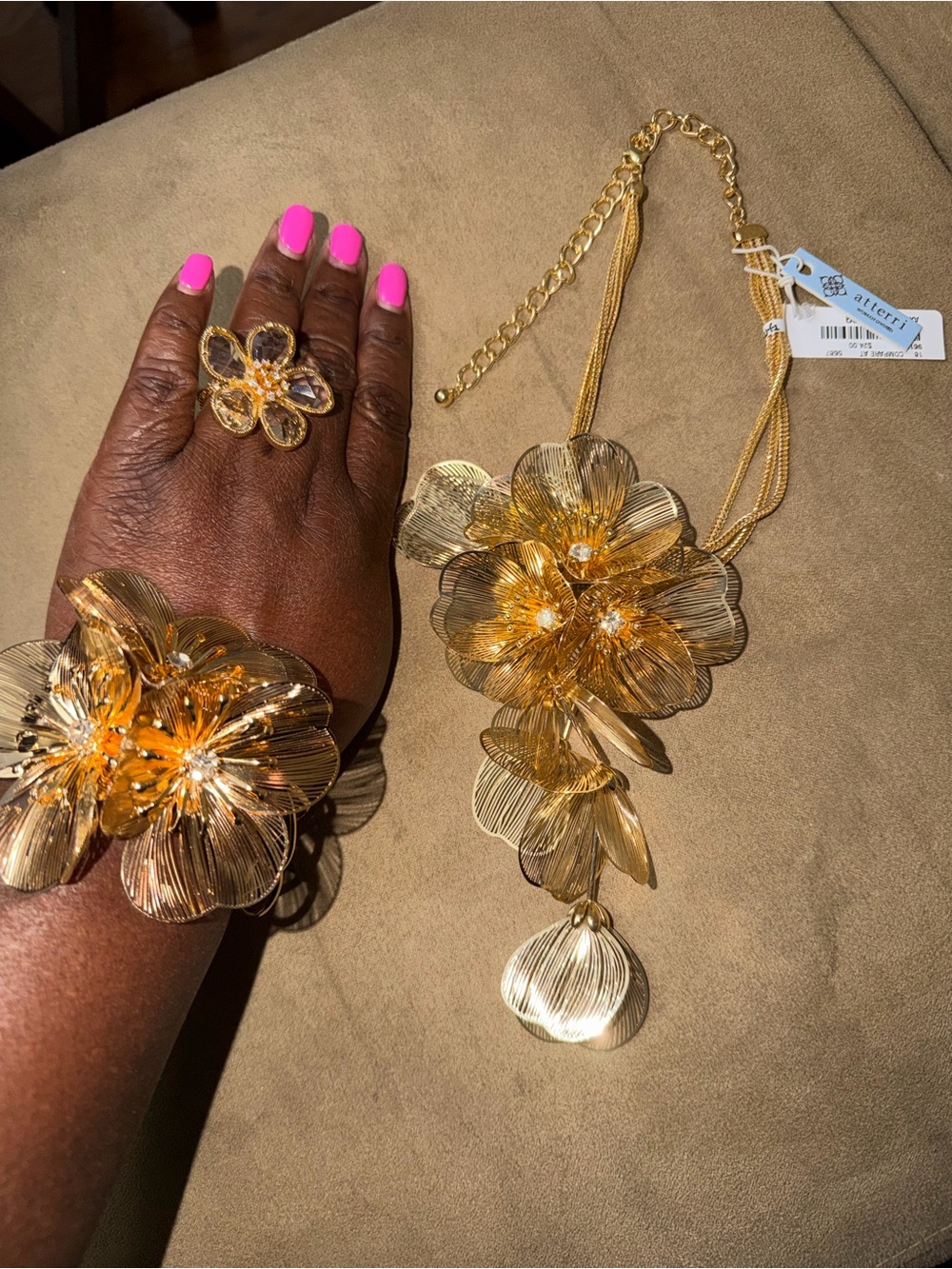 Alfani Gold Floral Cocktail Ring